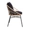 Merrick Lane Alma 3 Piece Patio Set with Rope Rattan Chairs, Matching Glass Top Side Table and Cushions for Indoor/Outdoor Use